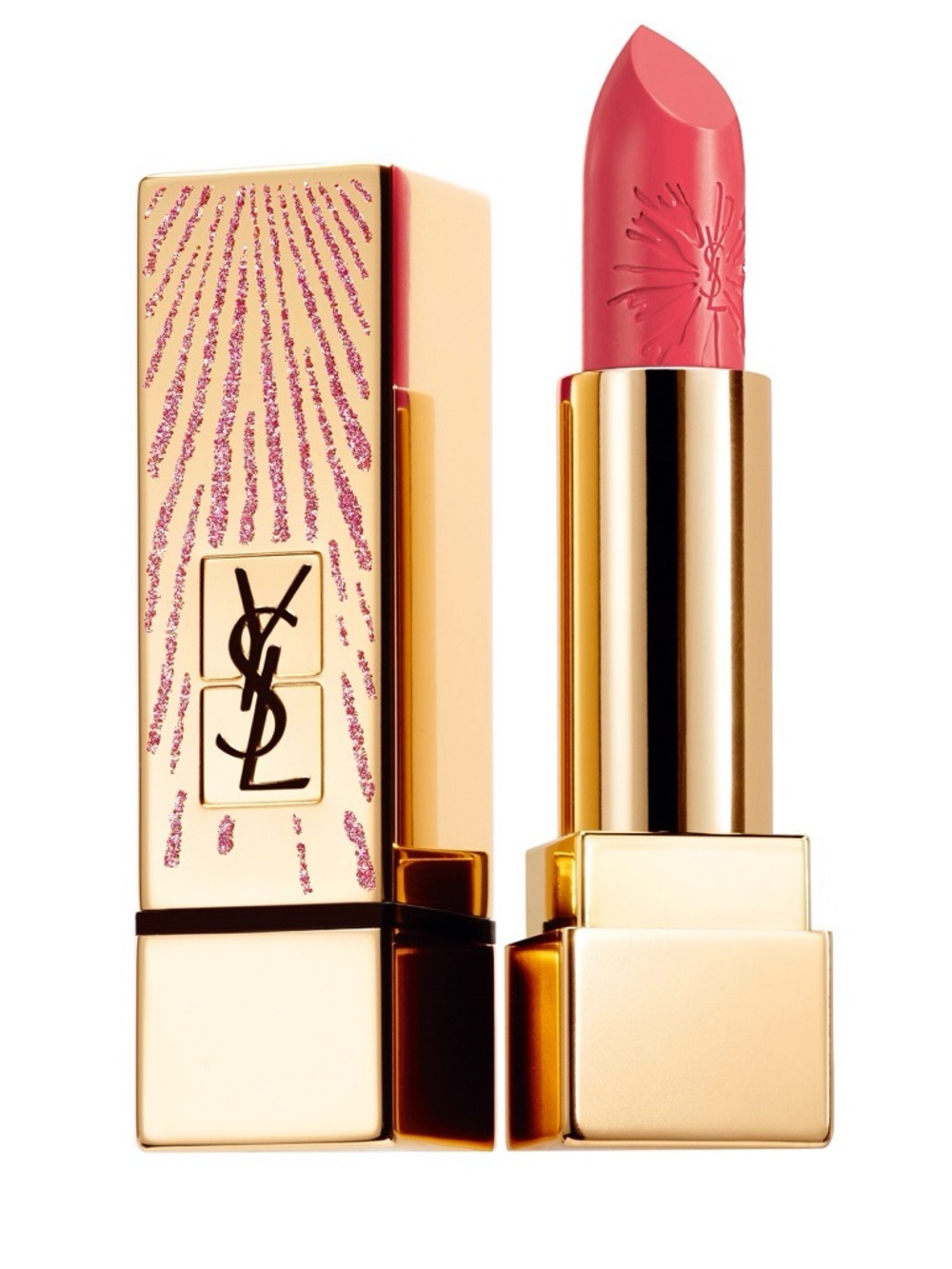 YSL 52 ‘Rouge Rose’ Rouge Pur Couture Dazzling Lights Edition Lipstick (NWOB) - Picture 2 of 16